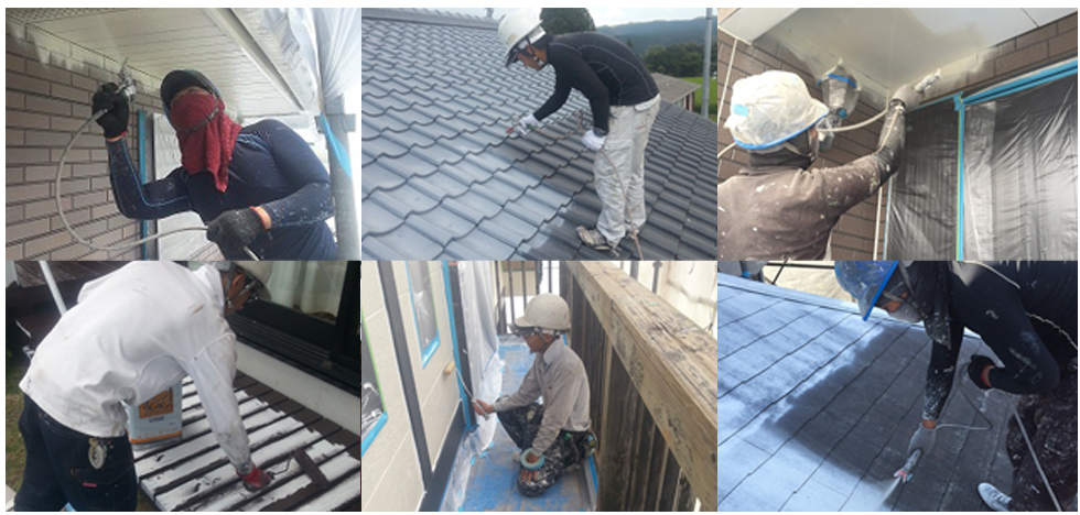 リビング亀沢による塗装の様子